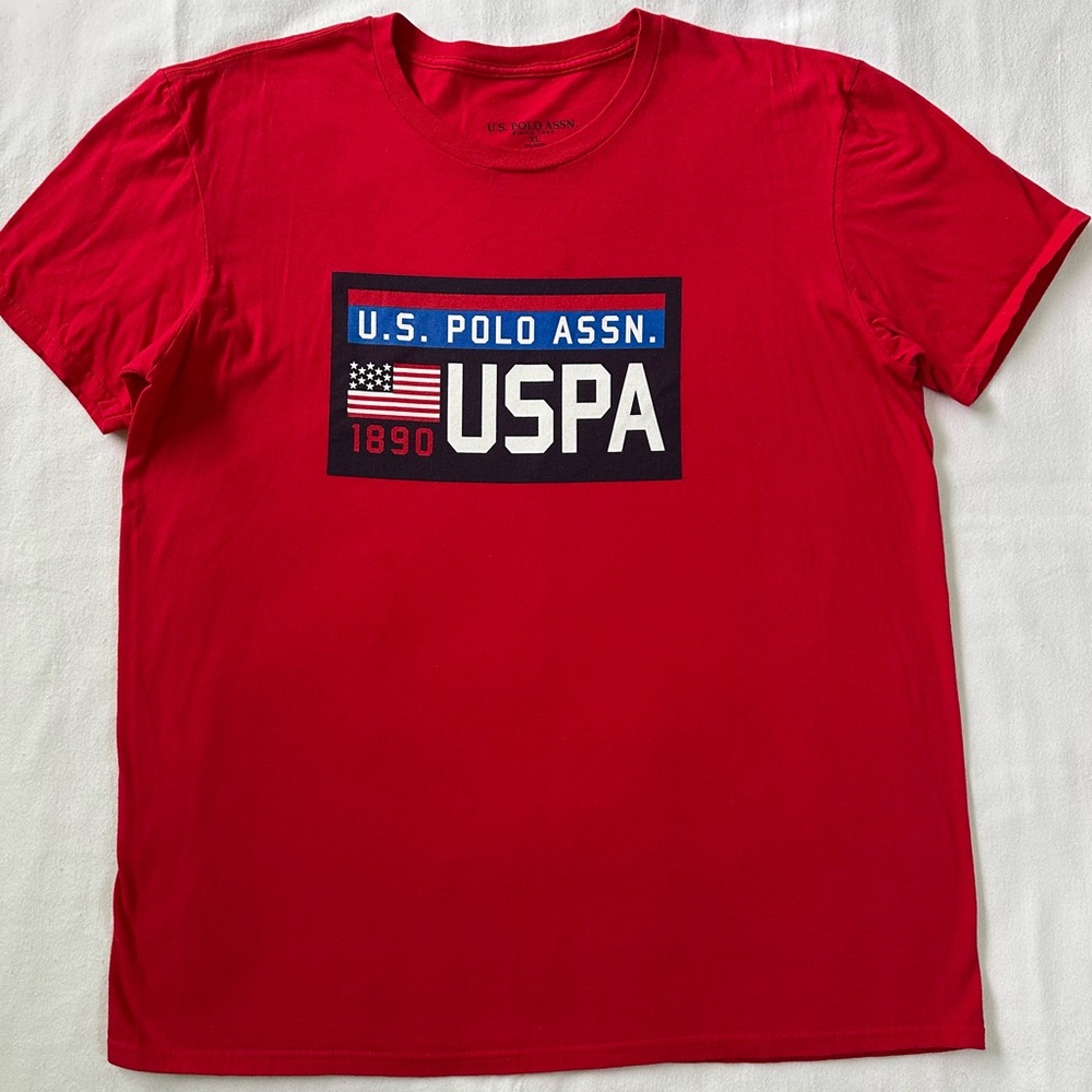 U.S. Polo Assn. Red Graphic T-Shirt USA Flag Logo | Men’s XL